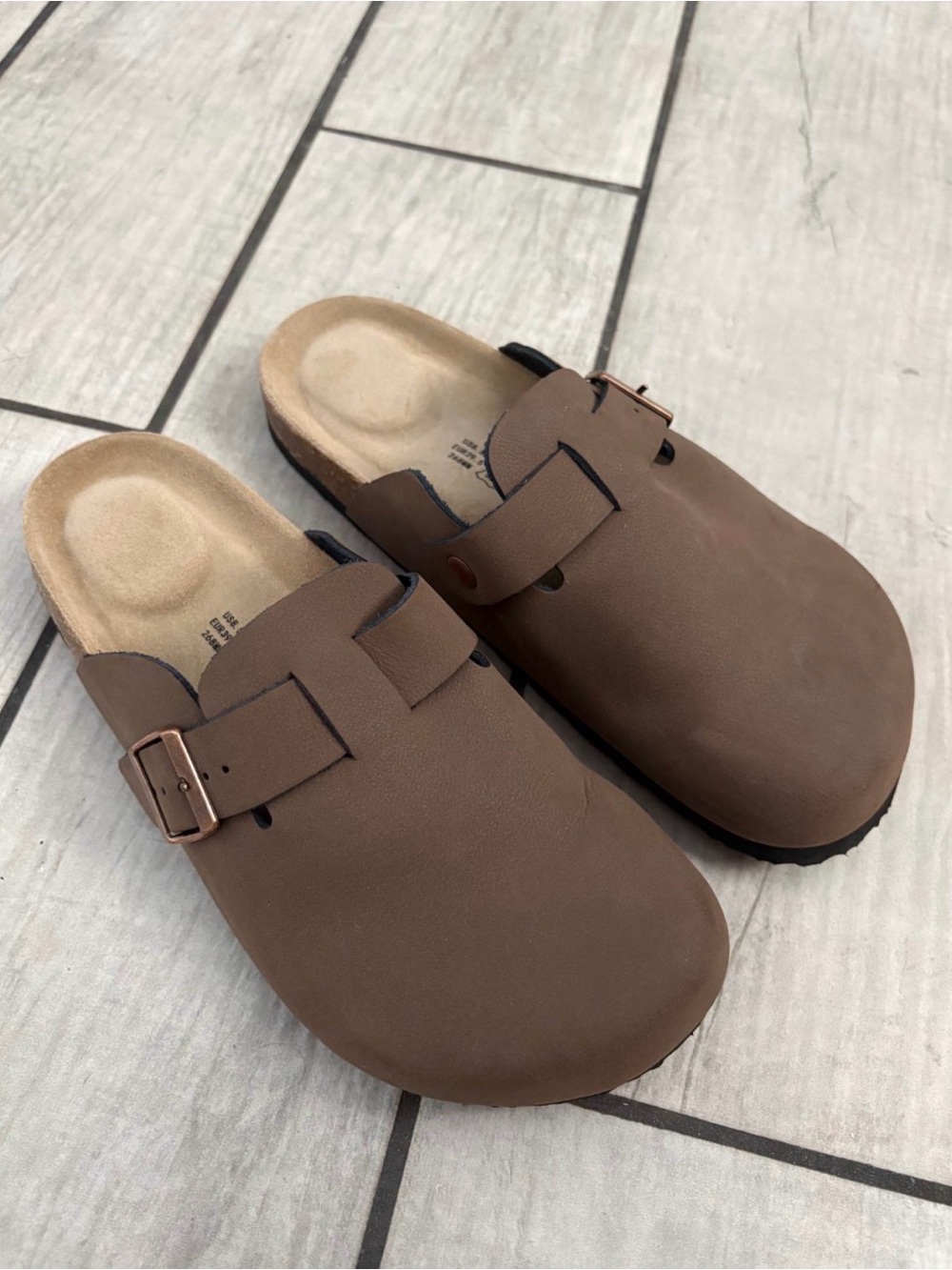 Women’s Project Cloud Slip-On Clog in Brown with Adjustable Buckle